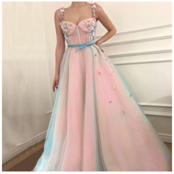 Robe Fleurie de Cérémonie en Tulle