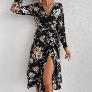 Robe Mariage Fleurie Fendue