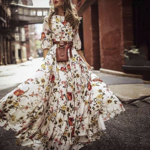 Robe Longue Fleurie Mariage Champêtre