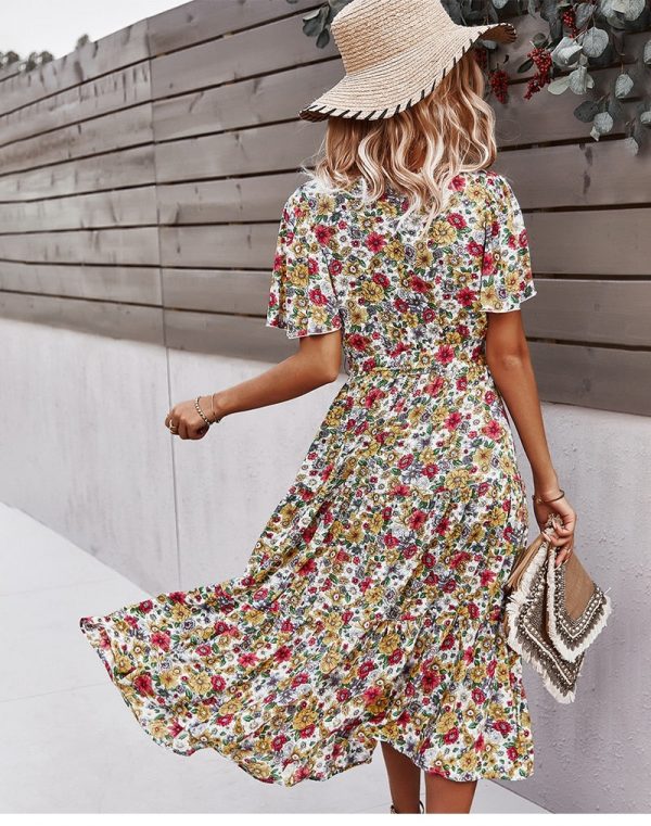 Robe Fleurie Mi-Longue Chic – Image 4