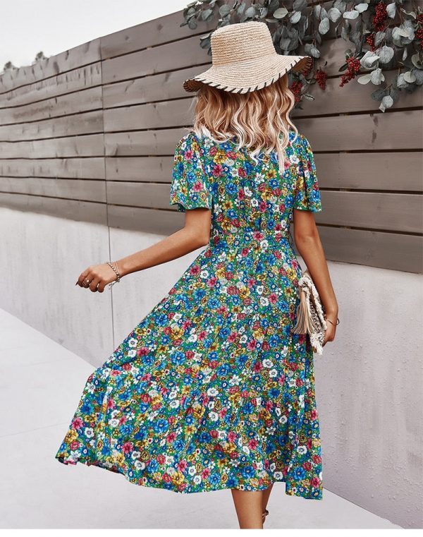 Robe Fleurie Mi-Longue Chic – Image 8