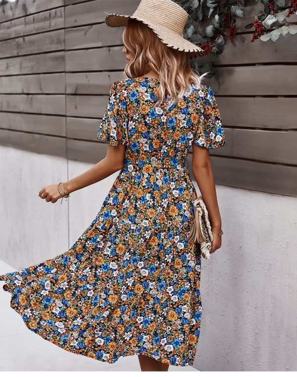 Robe Fleurie Mi-Longue Chic – Image 6