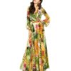 Robe Mi-Longue Fleurie Manche Bouffante