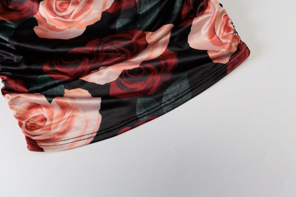 Robe à Fleurs Rouge et Noir – Image 3