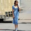 Robe Fleurie Mi-Longue Fendue – Image 3