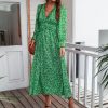 Robe Verte Bohème Fleurie
