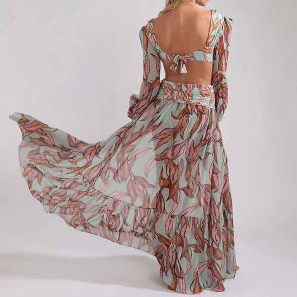 Robe Fleurie Cérémonie Dos Ouvert – Image 2