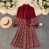 Robe Rouge Fleurie Courte