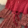 Robe Rouge Fleurie Courte – Image 4
