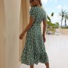 Robe Courte Rouge Fleurs Blanches – Image 10