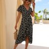 Robe Courte Rouge Fleurs Blanches – Image 3