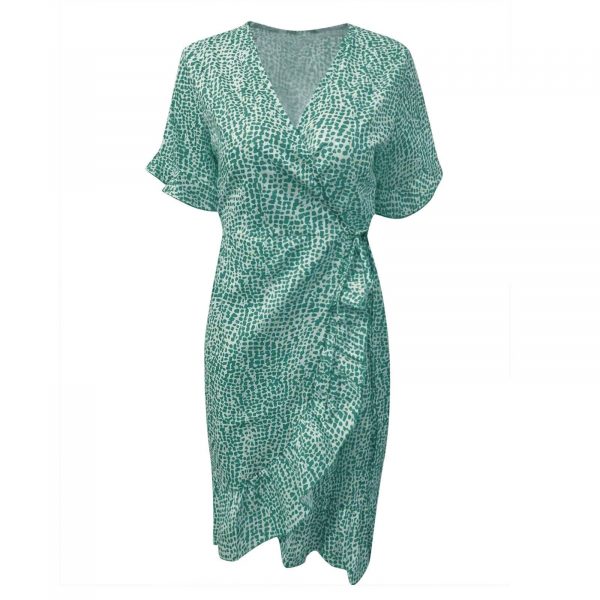 Robe Courte Fleurie Verte – Image 5