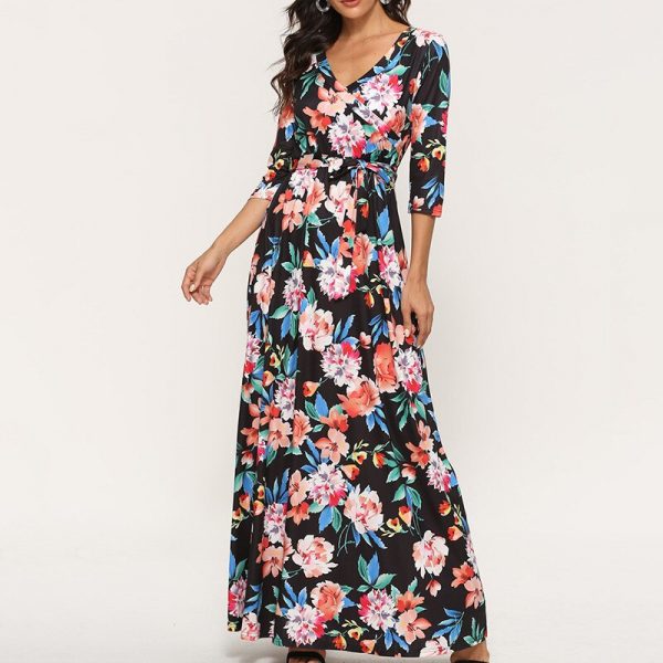 Robe Longue Fleurie Style Bohème – Image 3