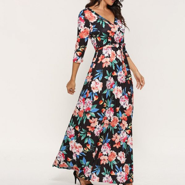 Robe Longue Fleurie Style Bohème – Image 2