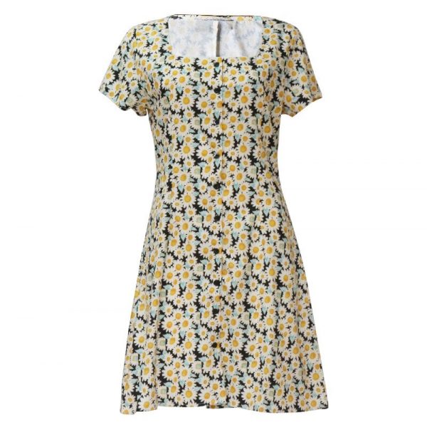 Robe Bleue à Fleurs Jaune – Image 6