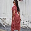 Robe Mi-Longue Fleurie Manche Courte – Image 2